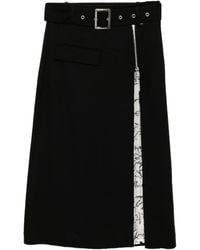 KARL LAGERFELD - Viscose Pleated Panel Skirt - Lyst