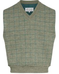 Maison Margiela - Checked V-Neck Vest - Lyst