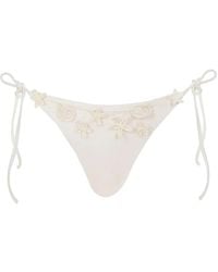 Agua Bendita - Nader Alegria Floral-Appliqué Bikini Bottoms - Lyst