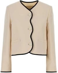 Valentino Garavani - Scalloped-Edge Contrast-Trim Jacket - Lyst