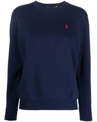 Ralph Lauren - Embroidered Logo Cotton-blend Sweatshirt - Lyst