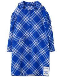 Burberry - Check Wool Blanket Cape - Lyst