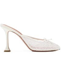AMINA MUADDI - Lace Bow-Detail Mules - Lyst