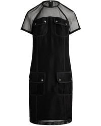 Ralph Lauren - Mesh-Overlay Pocket-Detail Mini Dress - Lyst