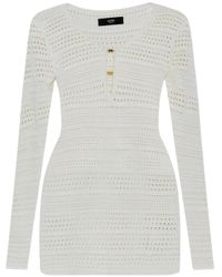 Amiri - Open-Knit Long-Sleeve Dress - Lyst