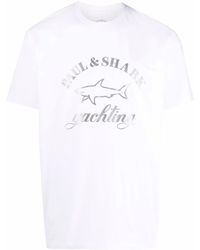 Paul & Shark - Logo-Print Cotton T-Shirt - Lyst