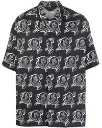 Moncler - Logo-print Cotton Bowling Shirt - Lyst