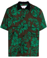 Sacai - Floral-print Contrasting-collar Shirt - Lyst