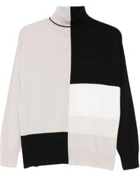 D.exterior - Rollkragenpullover in Colour-Block-Optik - Lyst
