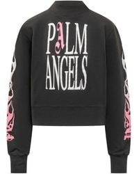 Palm Angels - Flame-Print Long-Sleeve Sweatshirt - Lyst