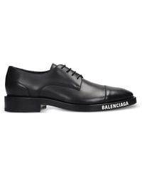 Balenciaga - Logo-Print Derby Shoes - Lyst