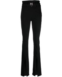 Pinko - Slit-detail Belted Jeans - Lyst