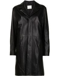 Dion Lee Single-breasted Leather Coat - Black