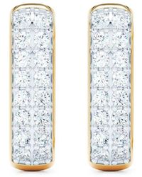 LOEV - 14K Allday Elongated Diamond Huggie Earrings - Lyst