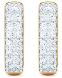 LOEV - 14K Allday Elongated Diamond Huggie Earrings - Lyst