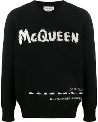 Alexander McQueen - Intarsien-Pullover mit Logo - Lyst