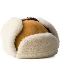 Prada - Suede Shearling Trapper Hat - Lyst