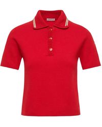 Moncler - Contrast-Trim Short-Sleeved Polo Shirt - Lyst