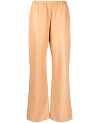 Forte Forte - Elasticated-Waist Straight-Leg Leather Trousers - Lyst