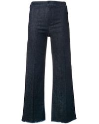 Max Mara Cropped Trousers - Blue