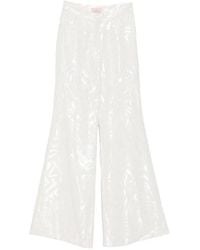 Leen Mougrhabi - Noor Jacquard Flared Trousers - Lyst