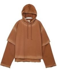 CAMPERLAB - Layered Frayed-Hem Hoodie - Lyst