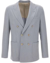 Eleventy - Peak Lapels Double-Breasted Blazer - Lyst