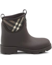 Burberry - 35Mm Check-Pattern Pull-Tabs Ankle Boots - Lyst