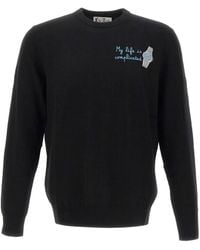 MC2 Saint Barth - Heron My Life Is Complicated Embroidered Crew-Neck Sweater - Lyst