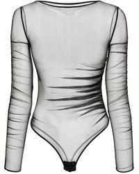 Maison Close - Ruched Sheer Mesh Bodysuit - Lyst
