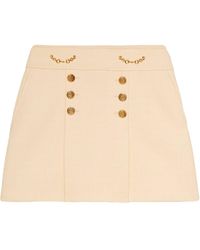 Gucci - Button Detail A-line Mini Skirt - Lyst