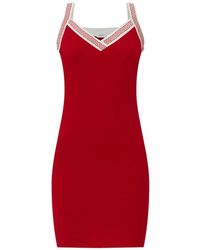 Versace - V Neck Knee Length Dress - Lyst