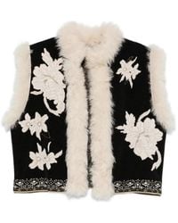 forte_forte - Chaqueta Abierta En El Frente Con Bordado Floral - Lyst