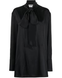Jil Sander - Pussy Bow Silk-Satin Blouse - Lyst