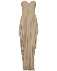 Balmain - Draped Strapless Jumpsuit - Lyst