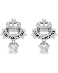 Juicy Couture - Boucles D'Oreilles Cœur Ornées De Cristal - Lyst