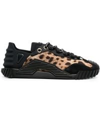 Dolce & Gabbana - Leopard Panel Low-Top Sneakers - Lyst