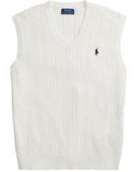 Polo Ralph Lauren - Cable-Knit Embroidered-Logo Vest - Lyst