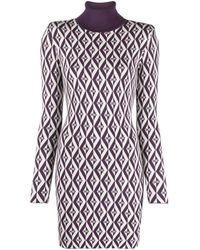 Elisabetta Franchi - Ikat-pattern Knitted Minidress - Lyst