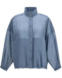 Brunello Cucinelli - Sheer-Panelled Cotton Jacket - Lyst