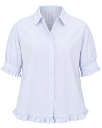 TRUE RELIGION - Ruffle-Trimmed Puff-Sleeve Shirt - Lyst