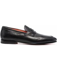 Santoni - Leather Penny Loafers - Lyst