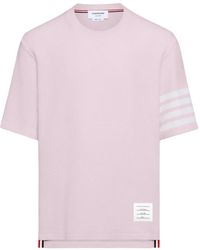 Thom Browne - T-Shirt mit Logo-Streifen - Lyst