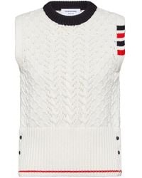 Thom Browne - Cable Pointelle-Stitch Merino-Wool 4-Bar Vest - Lyst