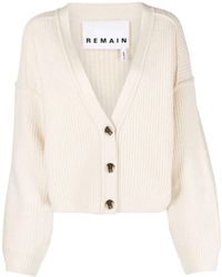 Remain - Cardigan Nervuré Karin À Col V - Lyst