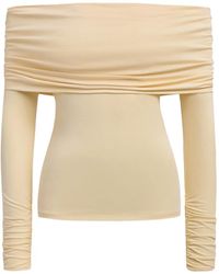 12 STOREEZ - Top Drapeado De Hombros Descubiertos - Lyst