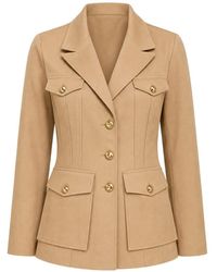 Elisabetta Franchi - Veste Boutonnée À Poches À Rabat - Lyst