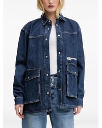Karl Lagerfeld - Camisa vaquera con detalle de bolsillo - Lyst