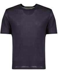 Officine Generale - Short-Sleeved Linen T-Shirt - Lyst