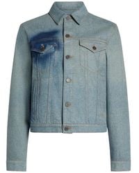 Jean Paul Gaultier - Denim Jacket With Face Print - Lyst